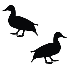Duck Silhouette, Duck Vector Silhouette, Duck cartoon Silhouette, Duck illustration, Duck icon Silhouette, Duck Silhouette illustration