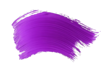 abstract purple paint brush stroke on a transparent background