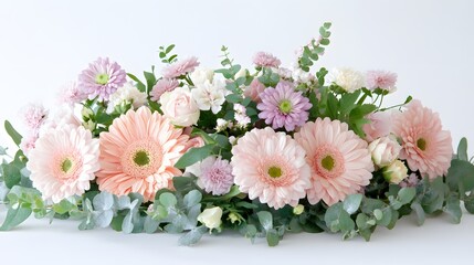 Obraz premium Delicate Pastel Flower Arrangement Featuring Gerbera Daisies