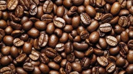 Obraz premium Roasted Coffee Beans Close Up Texture Image