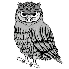 This owl vector illustration is very flexible and can be adapted to various design styles. Realistic feather details make it look lifelike. Suitable for graphic, web or print design projects.