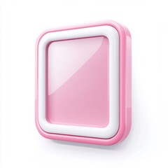 Obraz premium Pink Square App Icon with White Frame Mockup - Clean Design