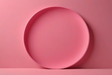 Obraz premium a pink plate on a pink surface with a white background