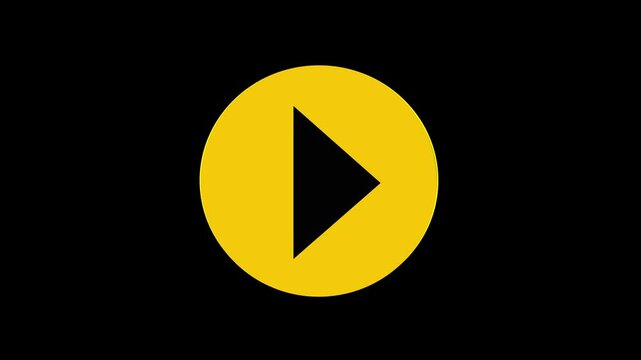 Play button icon animation on circle. Video play button icon concept . play button icon.