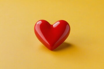 Fototapeta premium there is a red heart on a yellow background