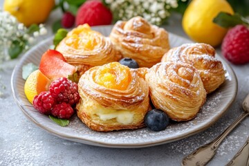 Delicate Puff Pastry Bites with Fresh Berries