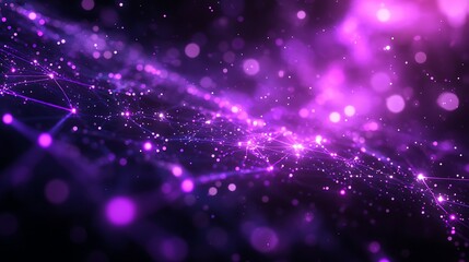 Fototapeta premium Neural network of neurons with purple glowing connection