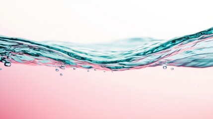 Obraz premium A_side_view_of_water_with_light_purple_at_the_surface_on waters a pink