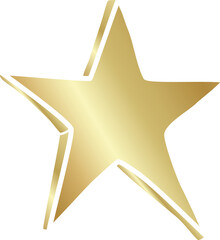 Set of golden stars in doodle style