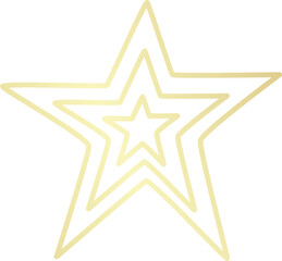 Set of golden stars in doodle style