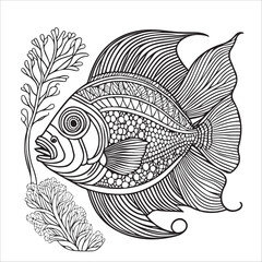 Coloring page fish