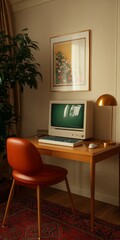 Fototapeta premium Retro tech setup featuring floppy disks and contemporary accessories 