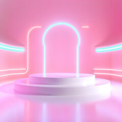 Monochromatic abstract 3d podium