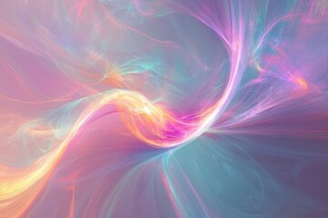 Ethereal abstract art swirling pastel colors iridescent textures