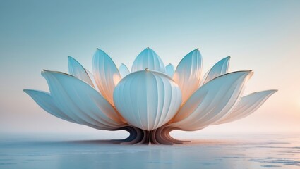 Fototapeta premium lotus flower with delicate petal-like tiers 