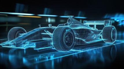 Digital Blueprint of a Formula 1 Race Car