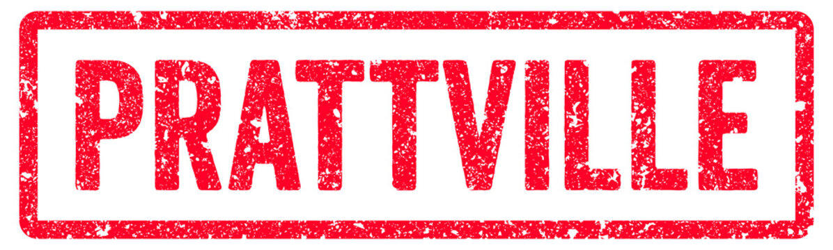 Prattville Stamp Transparent Seal, Red Grunge Prattville Word Rubber Stamp Seal