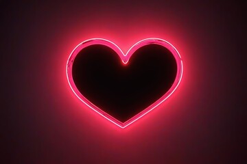 a close up of a neon heart on a black background