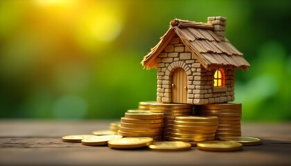 house made of coins. property investment