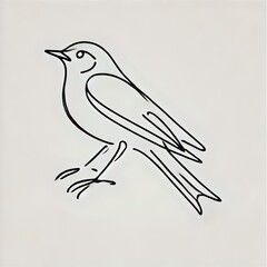 Obraz premium Black and white bird tattoo, minimalism