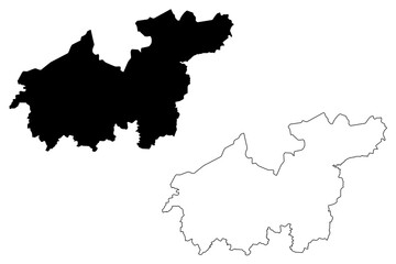 Sikasso Region (Regions of Mali, Republic of Mali) map vector illustration, scribble sketch Sikasso map