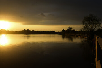 evening sunset The monsoon is coming, Rainy season atmosphere