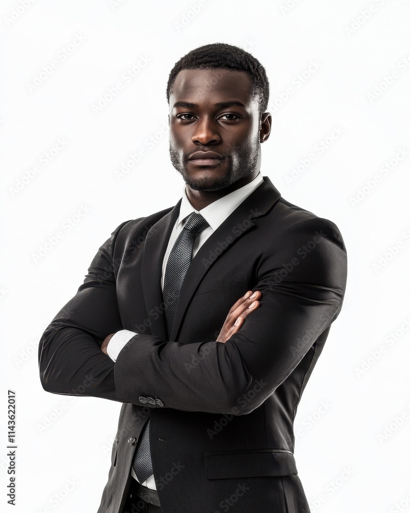 Poster Confident intelligence analyst in formal attire ready for critical analysis and decision making in a collaborative environment