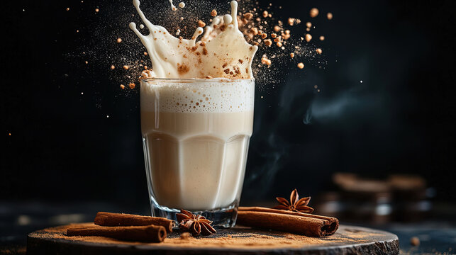 a glass of horchata latte