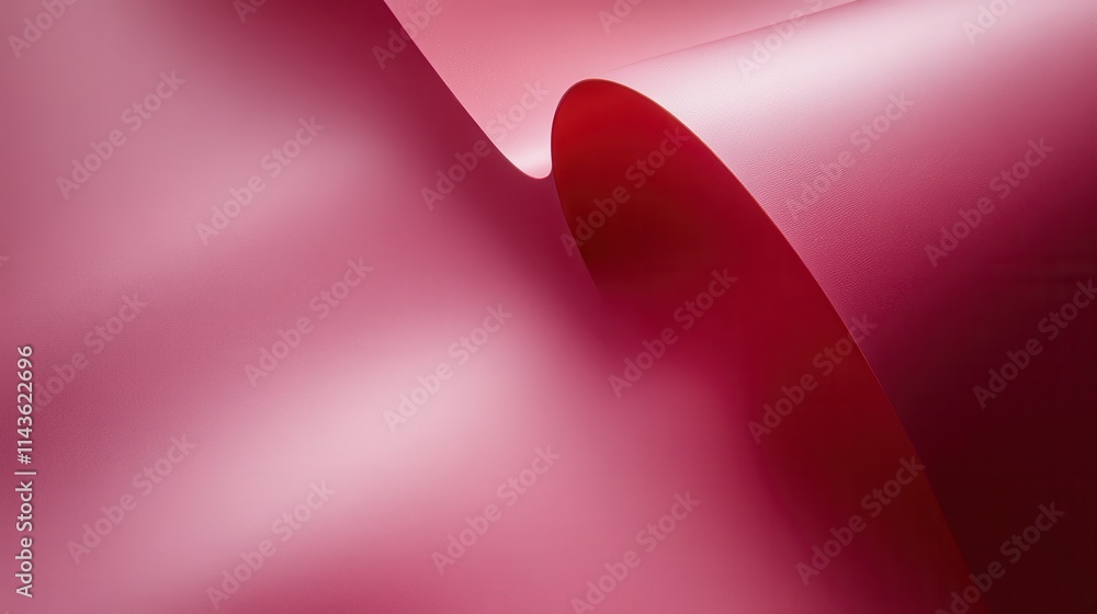 Aufkleber vibrant red paper texture showcasing smooth curves and soft gradients in a dynamic composition