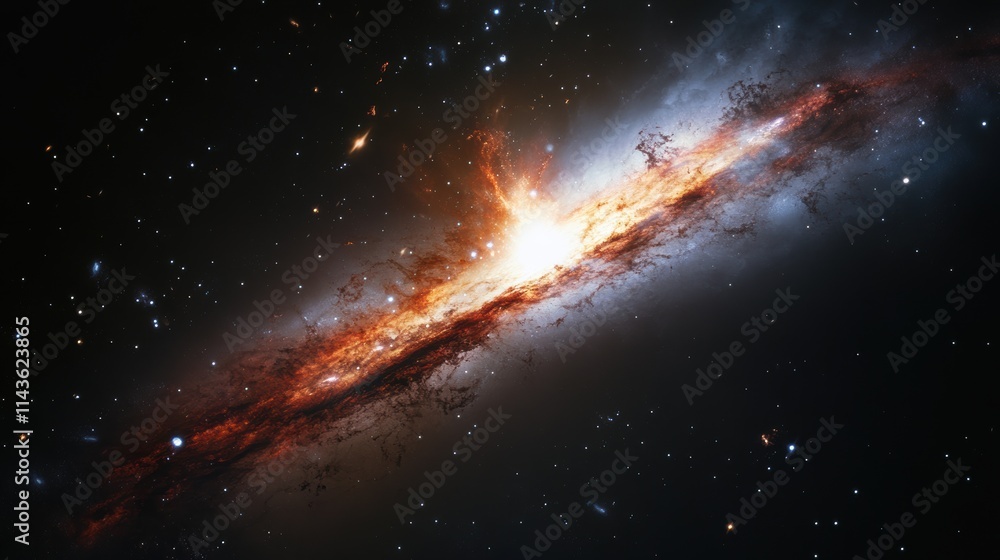 Poster striking view of a supernova illuminating the cosmos in vibrant colors and intricate details