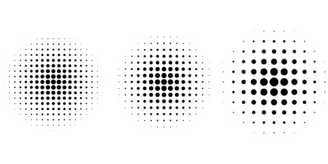 Set of black halftone dots backgrounds. vector modern dots halftone abstract modern