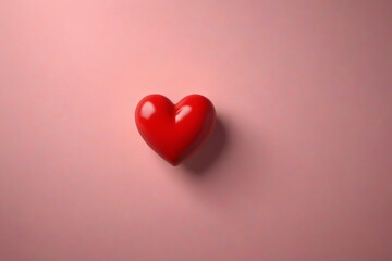 Fototapeta premium a close up of a red heart on a pink background