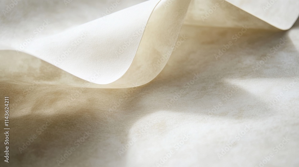 Aufkleber high-quality smooth parchment texture showcasing delicate folds and shadows in soft lighting