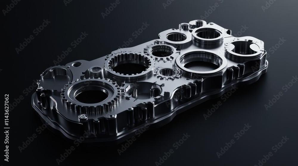 Poster modern design showcases exact precision and intricate details in a stylized digital representation o