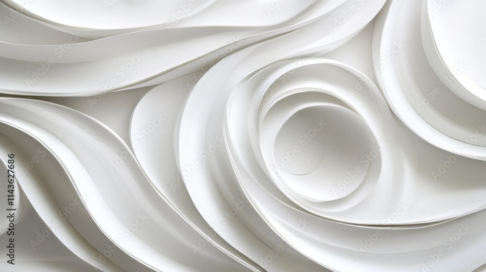 Poster Elegant light gray paper texture with flowing curves and intricate designs suitable for backgrounds and artistic projects