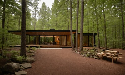 아늑한 숲속의 세련된 농막 