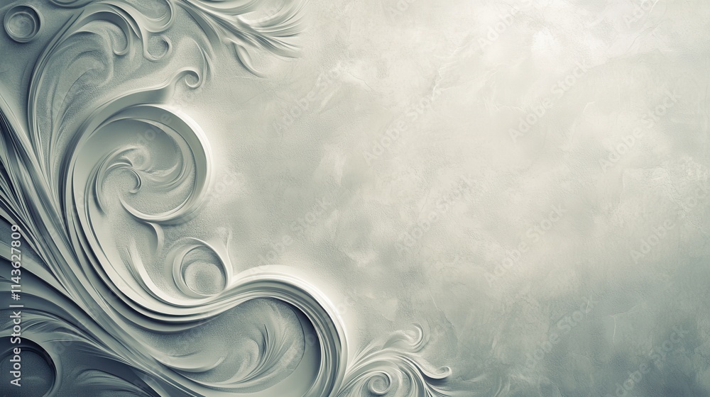 Poster elegant light gray paper texture with intricate swirling designs perfect for creative projects and b