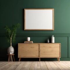 Modern Minimalist Living Room Decor With Wooden Cabinet
