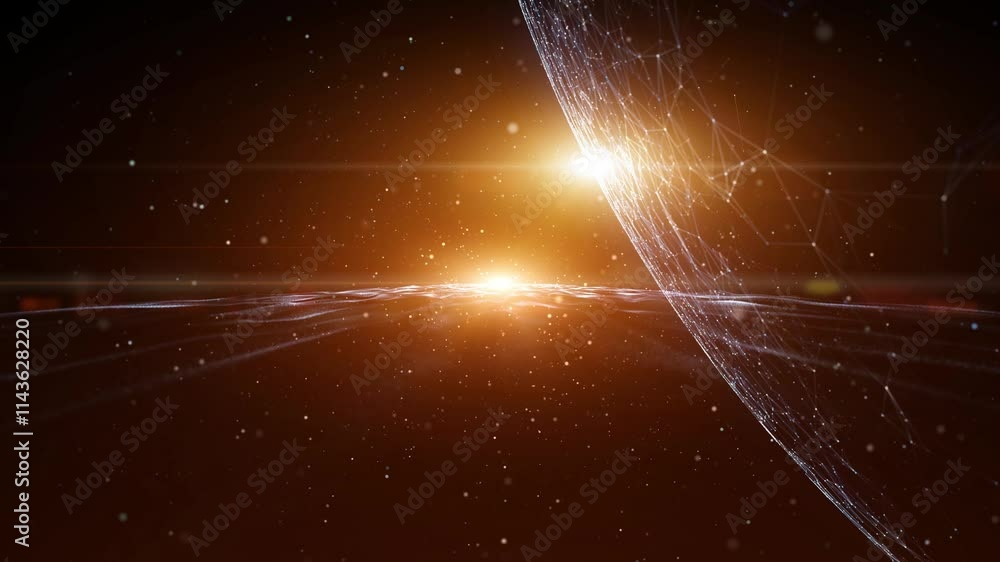Poster artistic dark futuristic cosmos with stars loop animation. concept science background.