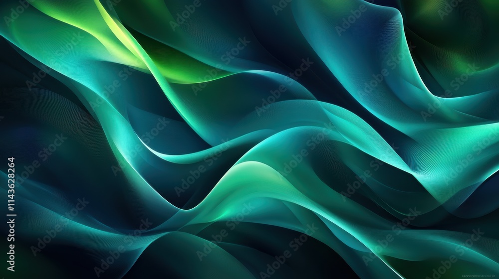 Aufkleber dynamic flowing digital waves showcase abstract beauty and vibrant movement in captivating hues of b