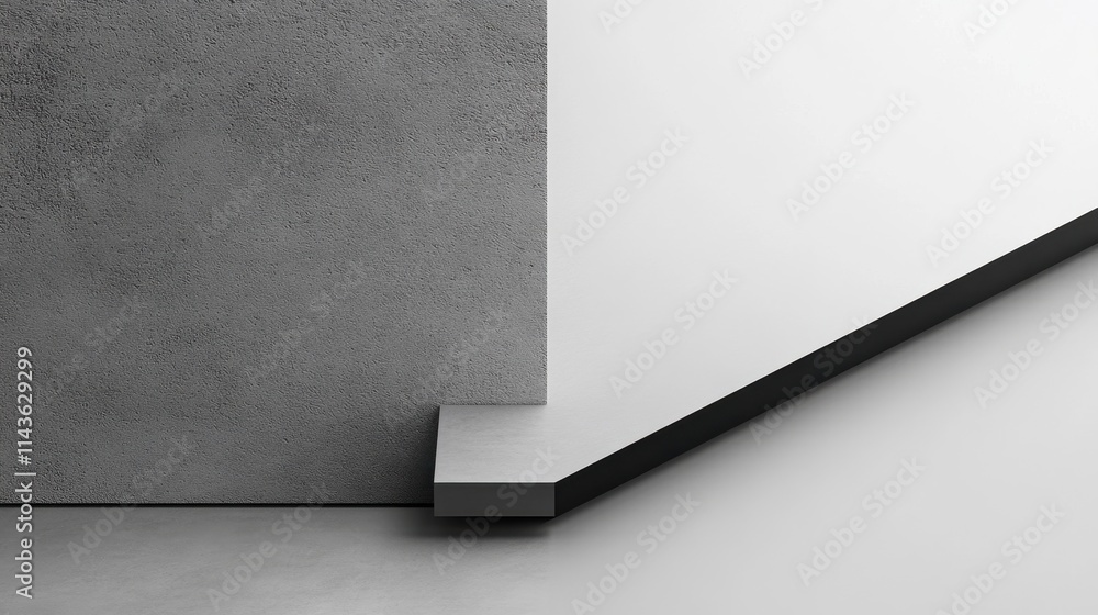 Poster Minimalist design showcasing diagonal lines in an abstract corner of a modern interior space