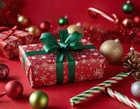 christmas gift boxes and decorations