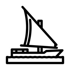 felucca ancient ship line icon vector. felucca ancient ship sign. isolated contour symbol black illustration
