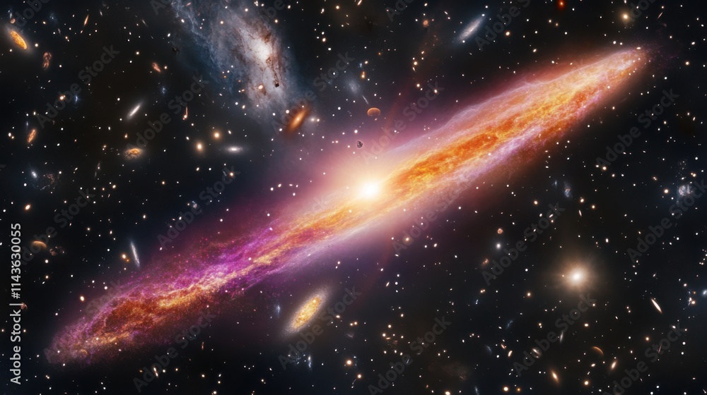 Poster Breathtaking display of a supernova illuminating the cosmos with vibrant colors and celestial phenomena