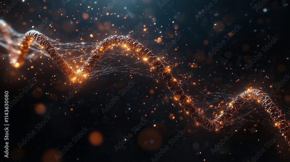 Aufkleber A mesmerizing display of glowing particles forming a flowing wave, creating an enchanting visual effect against a dark backdrop.