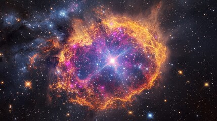 Breathtaking cosmic display showcases the vibrant aftermath of a supernova in deep space