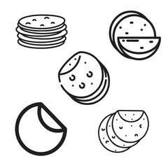 Tortilla,food, seamless, dessert, biscuit, sewing, chocolate, drawing, sweet vector design icon symbol 