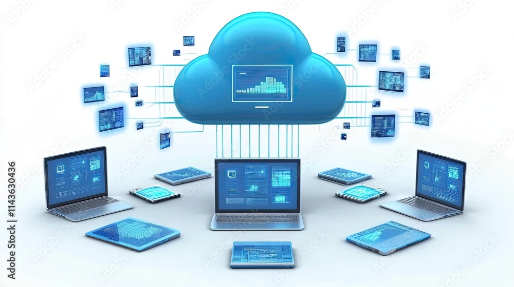 Aufkleber cloud computing: seamless connectivity and data sharing with cloud computing. a network of computers