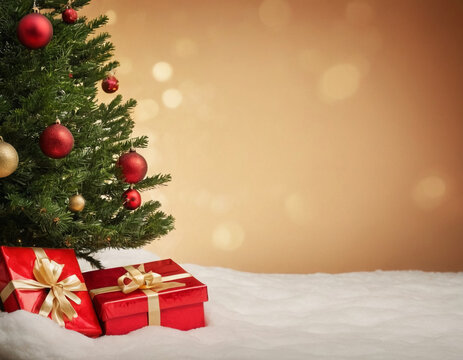 christmas tree with gift boxes