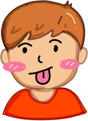 A boy with joking face 